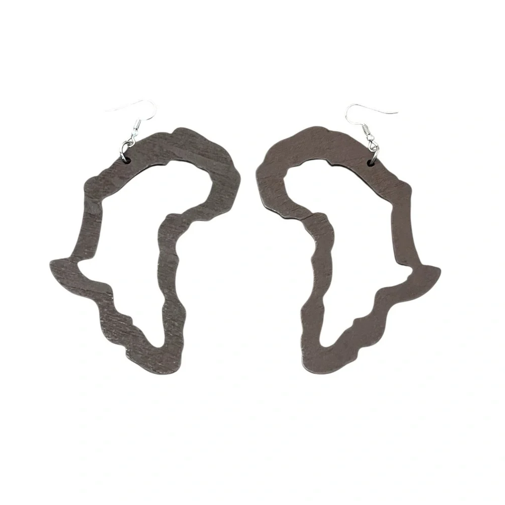 Unique Afro African Hair Wooden Earrings Set